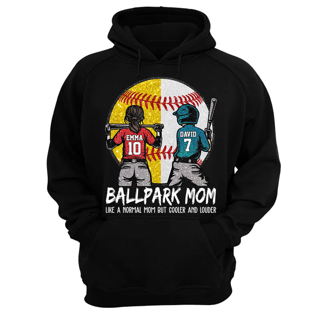 Personalized Baseball Softball Mom Ballpark Mom Shirt Like A Normal Mom But Cooler And Louder Gift For Sport Family T1807 T24