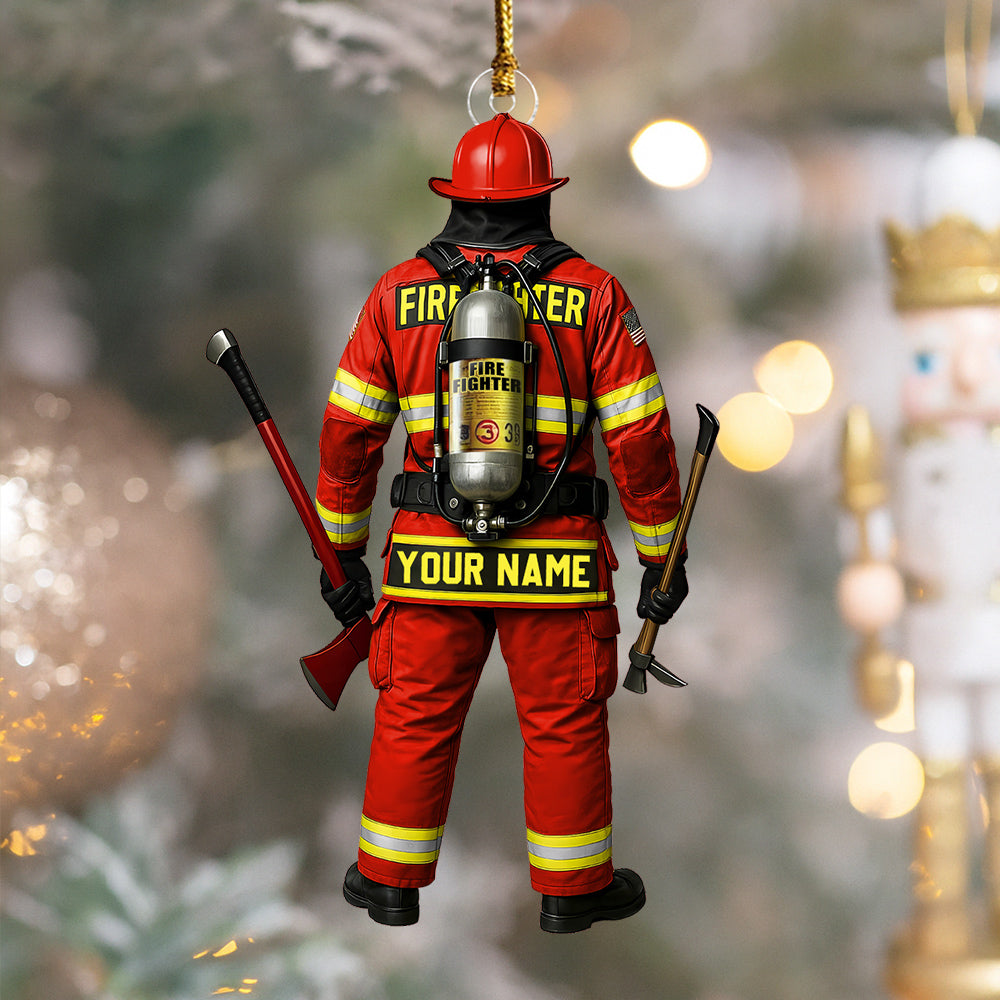 Custom Firefighter On Duty Personalized Ornament Gift For Firefighter Fireman New Do99