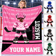Custom Just A Girl Who Loves Ice Hockey Blanket,  Gift For Hockey Lovers, Team Gifts L0411 T24 DH09