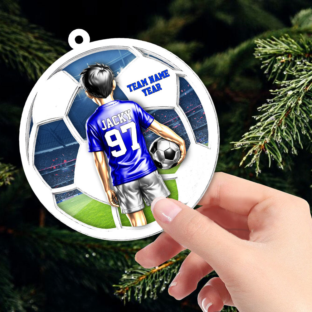 American Soccer Player Ornament - Personalized Gifts For Players Na02 Pt99