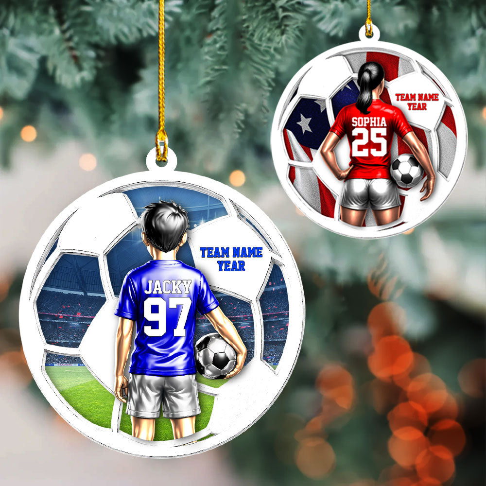 American Soccer Player Ornament - Personalized Gifts For Players Na02 Pt99