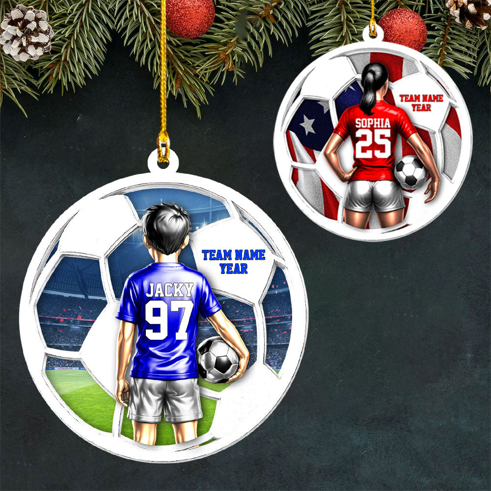 American Soccer Player Ornament - Personalized Gifts For Players Na02 Pt99