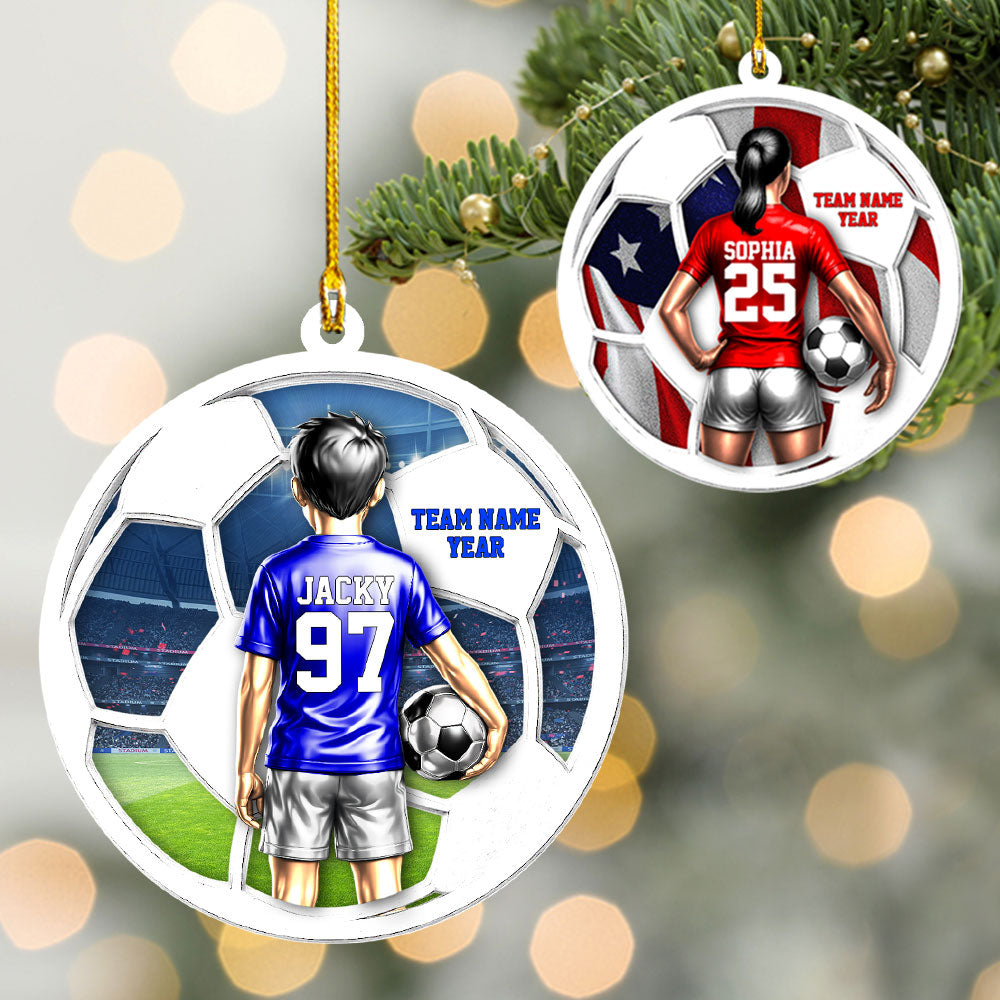 American Soccer Player Ornament - Personalized Gifts For Players Na02 Pt99