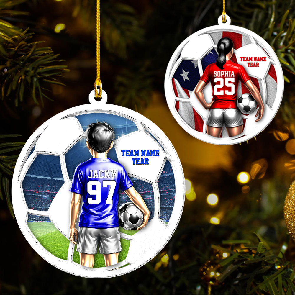 American Soccer Player Ornament - Personalized Gifts For Players Na02 Pt99