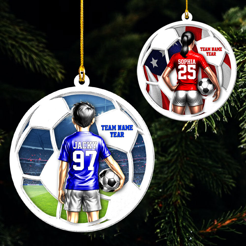 American Soccer Player Ornament - Personalized Gifts For Players Na02 Pt99