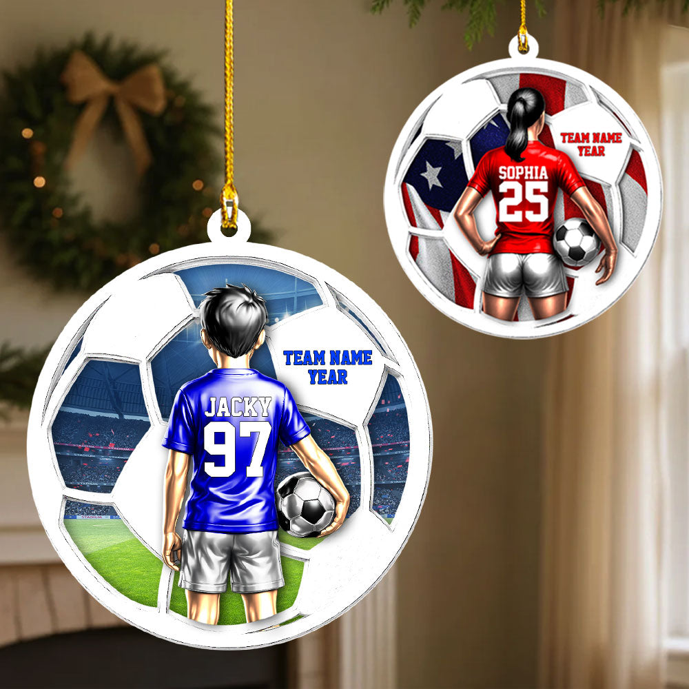 American Soccer Player Ornament - Personalized Gifts For Players Na02 Pt99