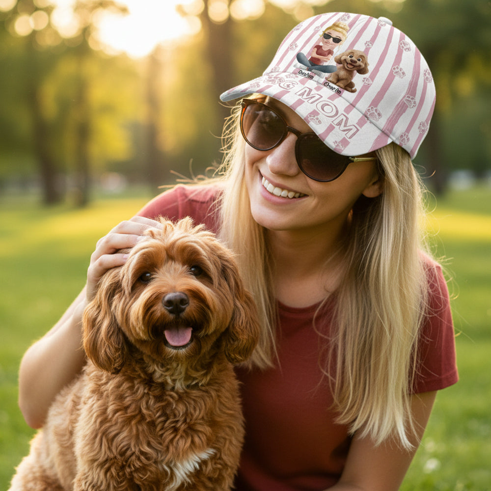 Dog Mom Dog Dad - Personalized Stripe  Classic Cap Gift For Dad Mom, Gift For Dog Lovers Tu24 Hv01