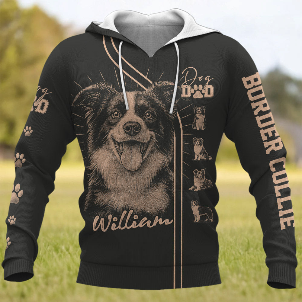 Border Collie, Personalized Bleach Style Dog Shirt, Gift For Dog Lover T1807 Pt99