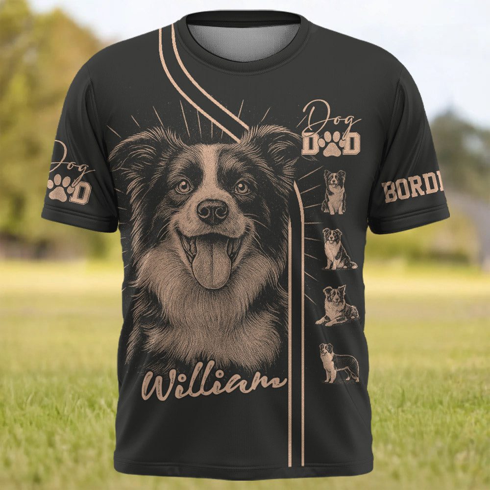 Border Collie, Personalized Bleach Style Dog Shirt, Gift For Dog Lover T1807 Pt99
