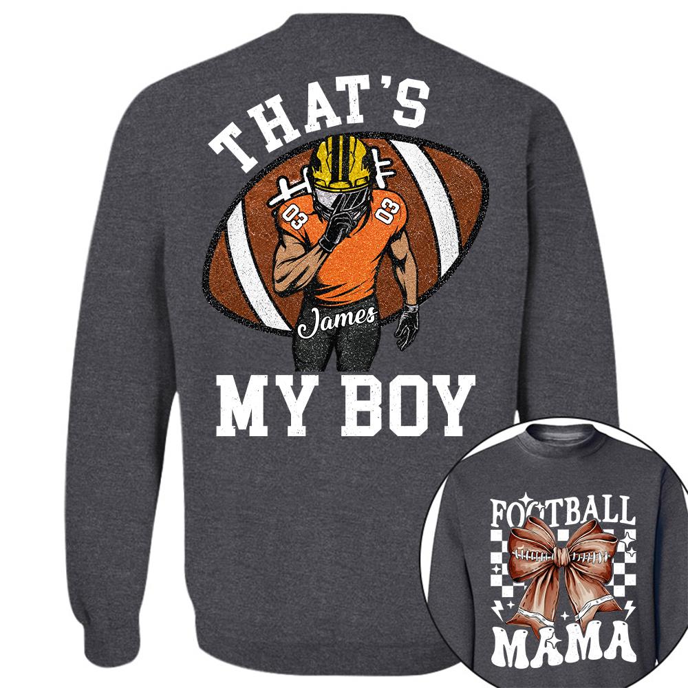 vThat’s My Boy Personalized Football Mom Football Grandma Shirt Gift For Sport Family T1807 Hv01