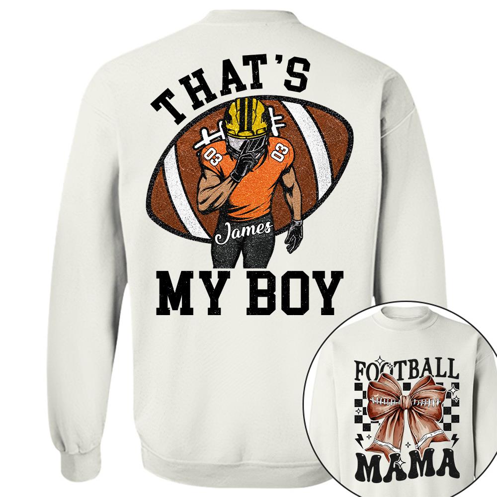 vThat’s My Boy Personalized Football Mom Football Grandma Shirt Gift For Sport Family T1807 Hv01