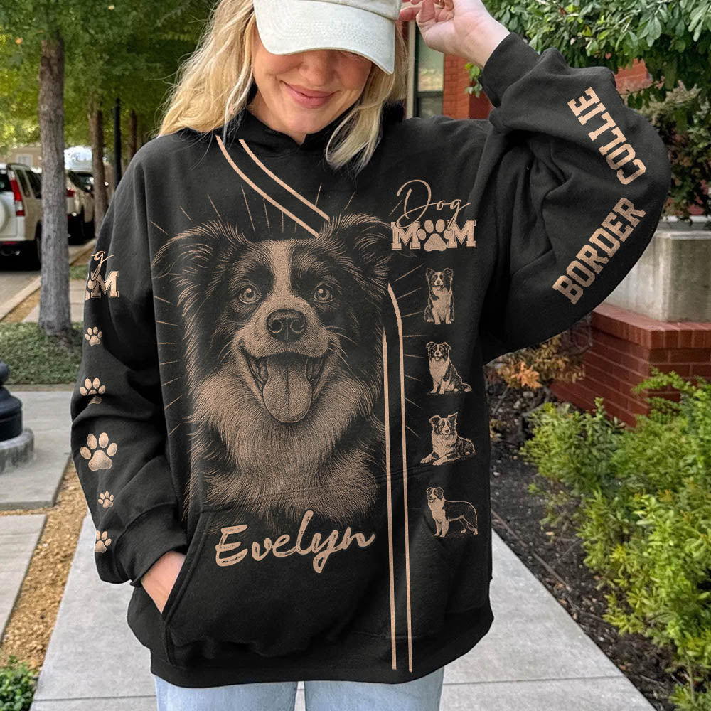 Border Collie, Personalized Bleach Style Dog Shirt, Gift For Dog Lover T1807 Pt99