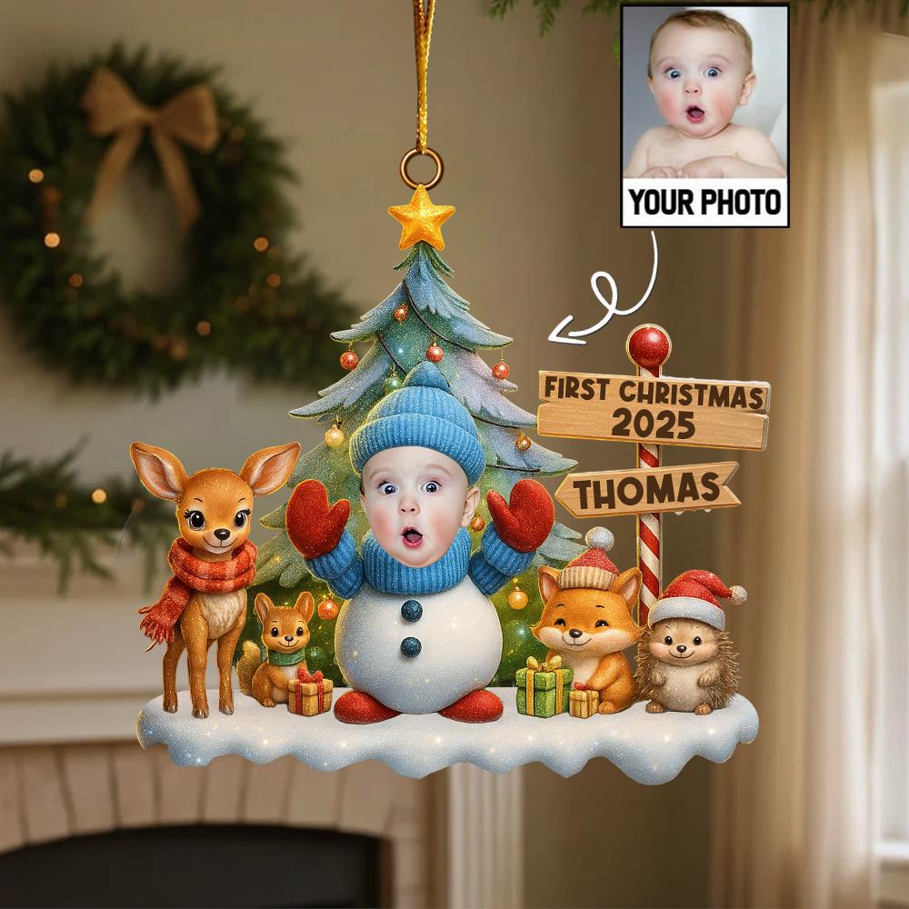 Custom Photo Under The Mistletoe With My Little Bundle Of Joy - Family Personalized Custom Ornament - Acrylic Custom Shaped - Christmas Gift For Baby Kids, Newborn Baby, First Christmas