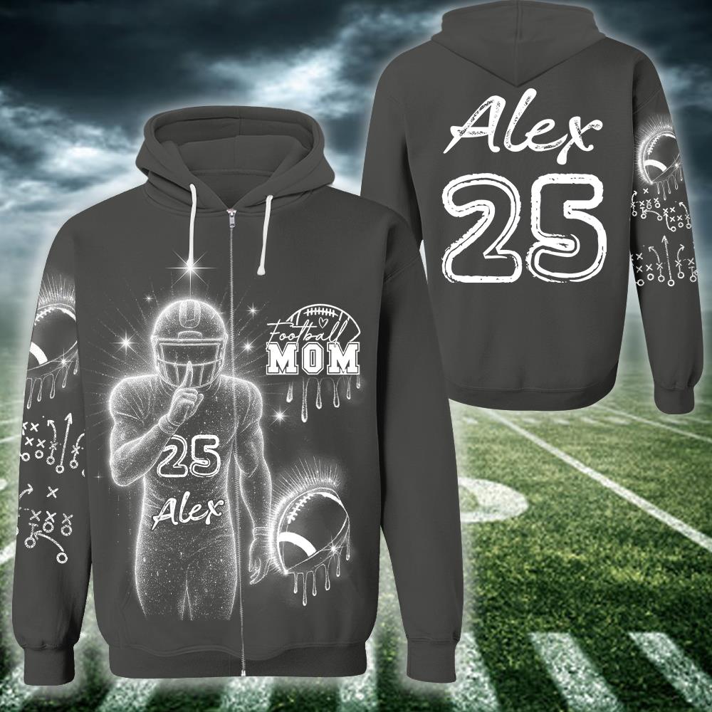 Personalized Diamond Style Football Shirt For Football Mom Tu24