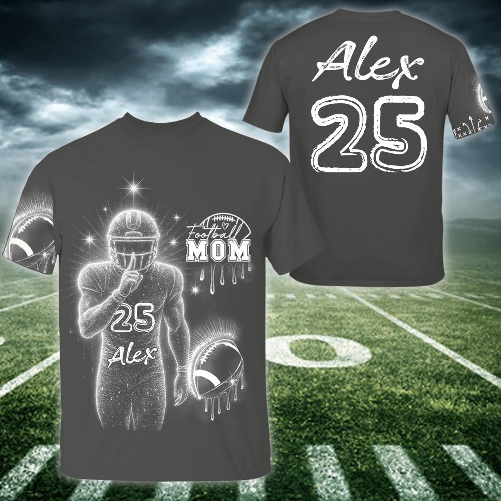 Personalized Diamond Style Football Shirt For Football Mom Tu24
