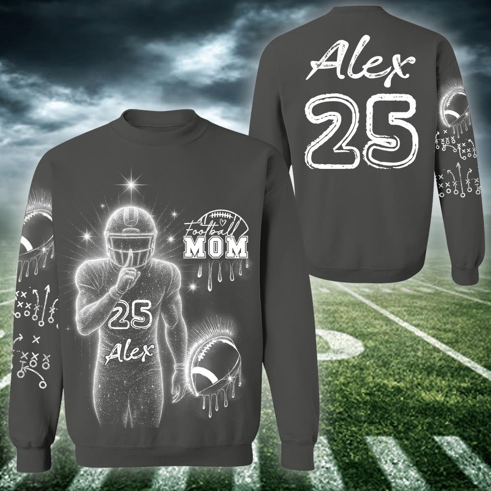 Personalized Diamond Style Football Shirt For Football Mom Tu24