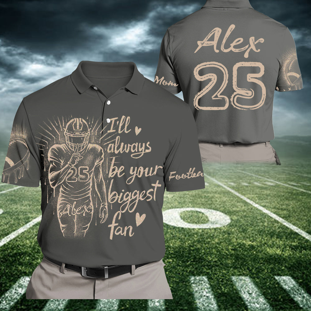 Personalized Bleach Style Football Shirt - I'll Always Be Your Biggest Fan Shirt Gift For Football Mom Tu24