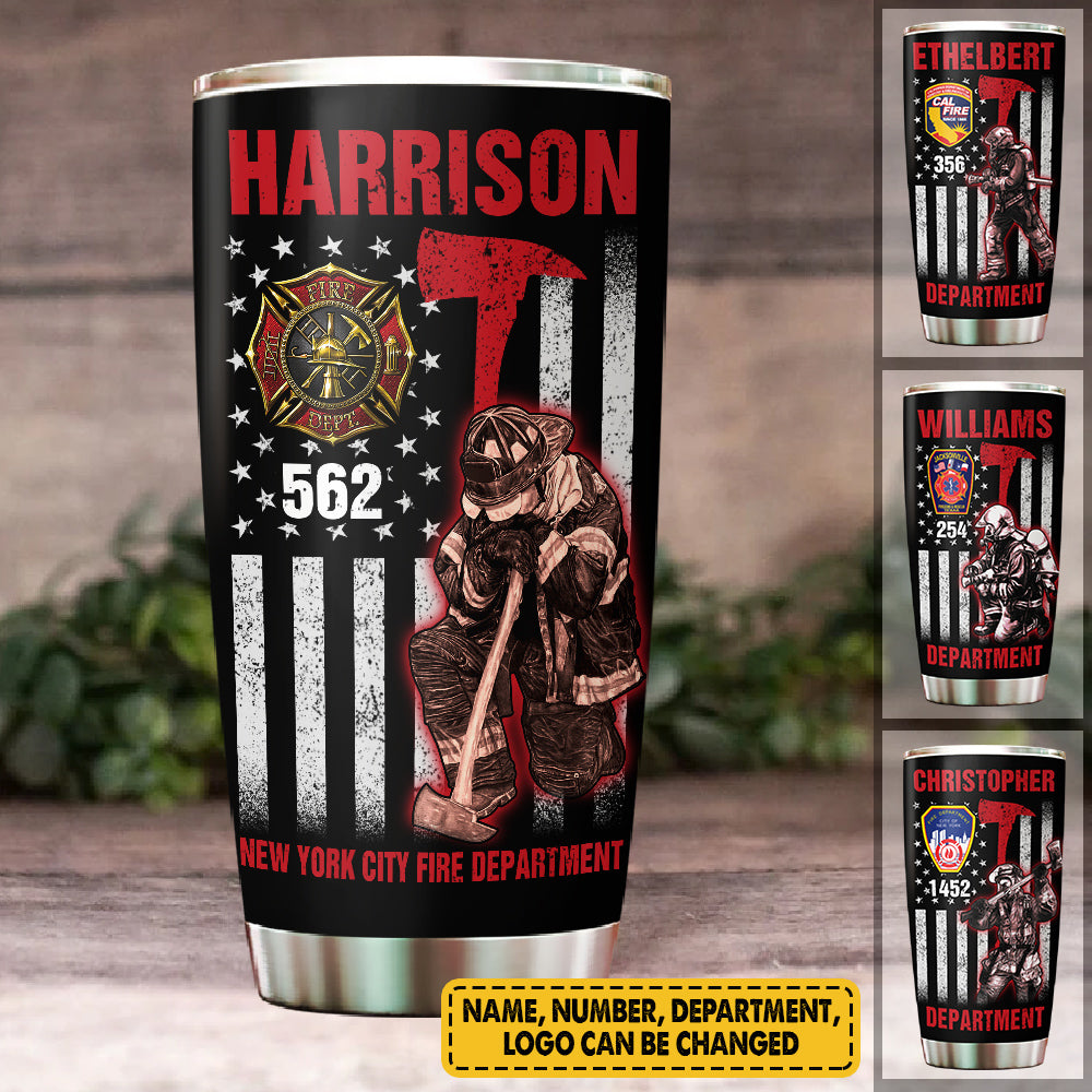 Personalized Tumbler Gift For Firefighter Thin Red Line Firefighter K1702 Trhn