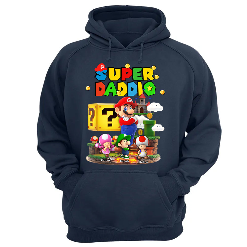 Best Dad Ever Super Daddio, Personalized Daddio Shirt Custom Kids Name, Gift For Dad, Gift For Father's Day MI209 TH23