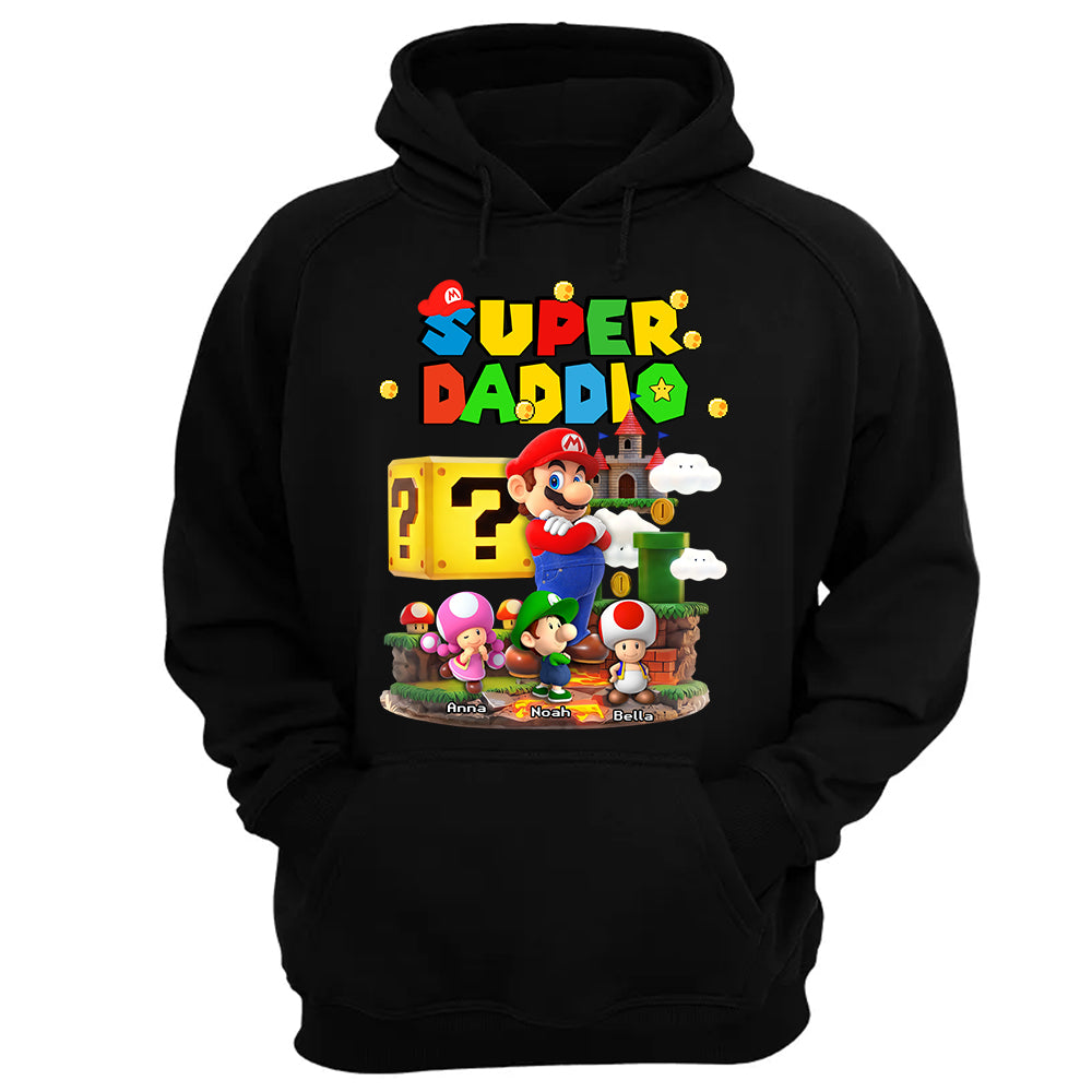 Best Dad Ever Super Daddio, Personalized Daddio Shirt Custom Kids Name, Gift For Dad, Gift For Father's Day MI209 TH23