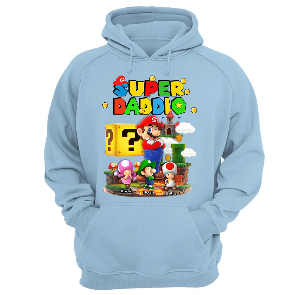 Best Dad Ever Super Daddio, Personalized Daddio Shirt Custom Kids Name, Gift For Dad, Gift For Father's Day MI209 TH23