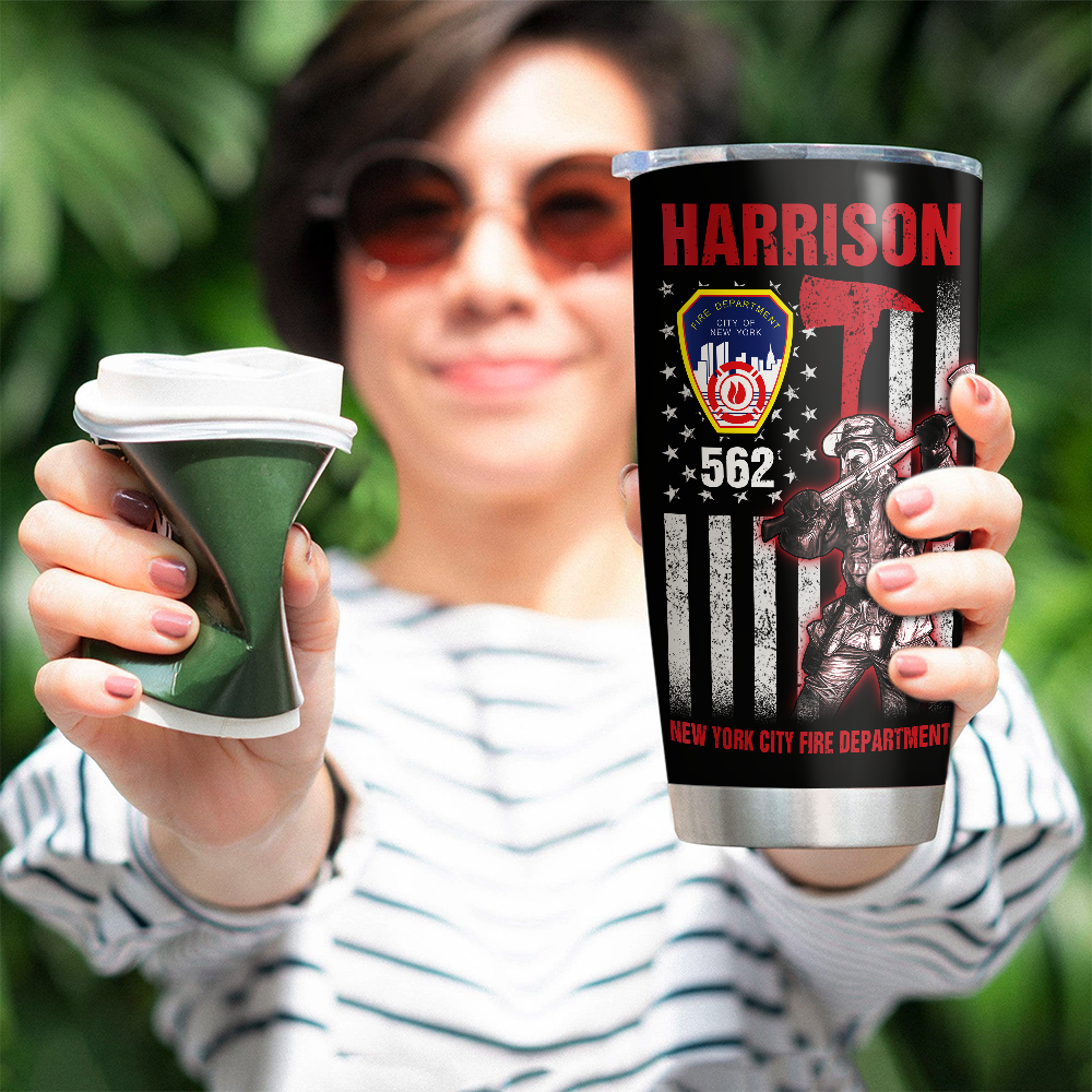 Personalized Tumbler Gift For Firefighter Thin Red Line Firefighter K1702 Trhn