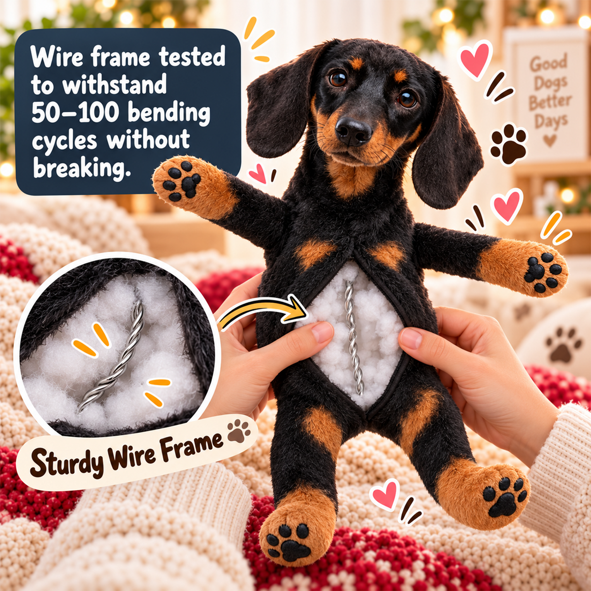 Personalized Dachshund Photo Pet Squishy Toy Poseable Plush Doll, Funny Gift For Dog Mom, Dad, Pet Lover T1807 T24 TL06