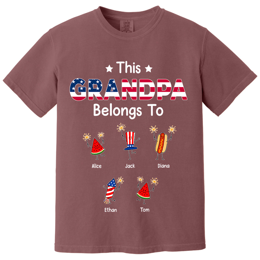 Personalized This Grandpa Belongs To Shirt, Custom Grandparents Shirt, Father's Day Gift, America 250th Anniversary Shirt, Patriotic Grandpa Tee 2026 Na02 TH23