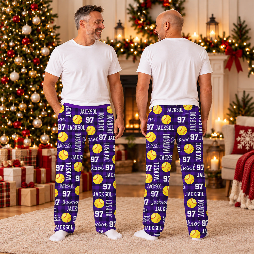 Personalized Funny Sport Drawstring Pajama Trousers Without Pockets, Custom Name Christmas Gift For Sport Lovers L0411 T24 DN10