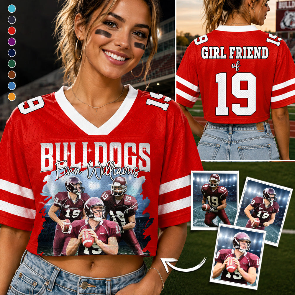 Custom Photo Cropped Football Jersey, Personalized Gift For Football Family A2110 Hv01