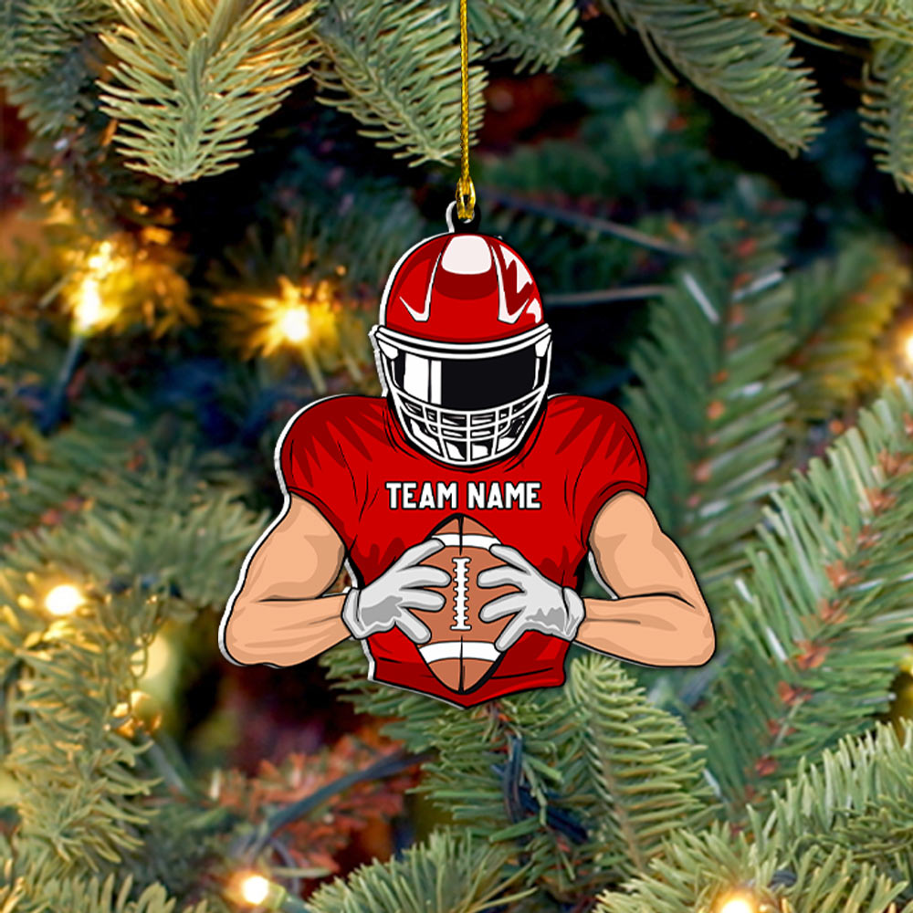 Custom Name And Number Ornament Gift For Football Player Football Lovers K1702