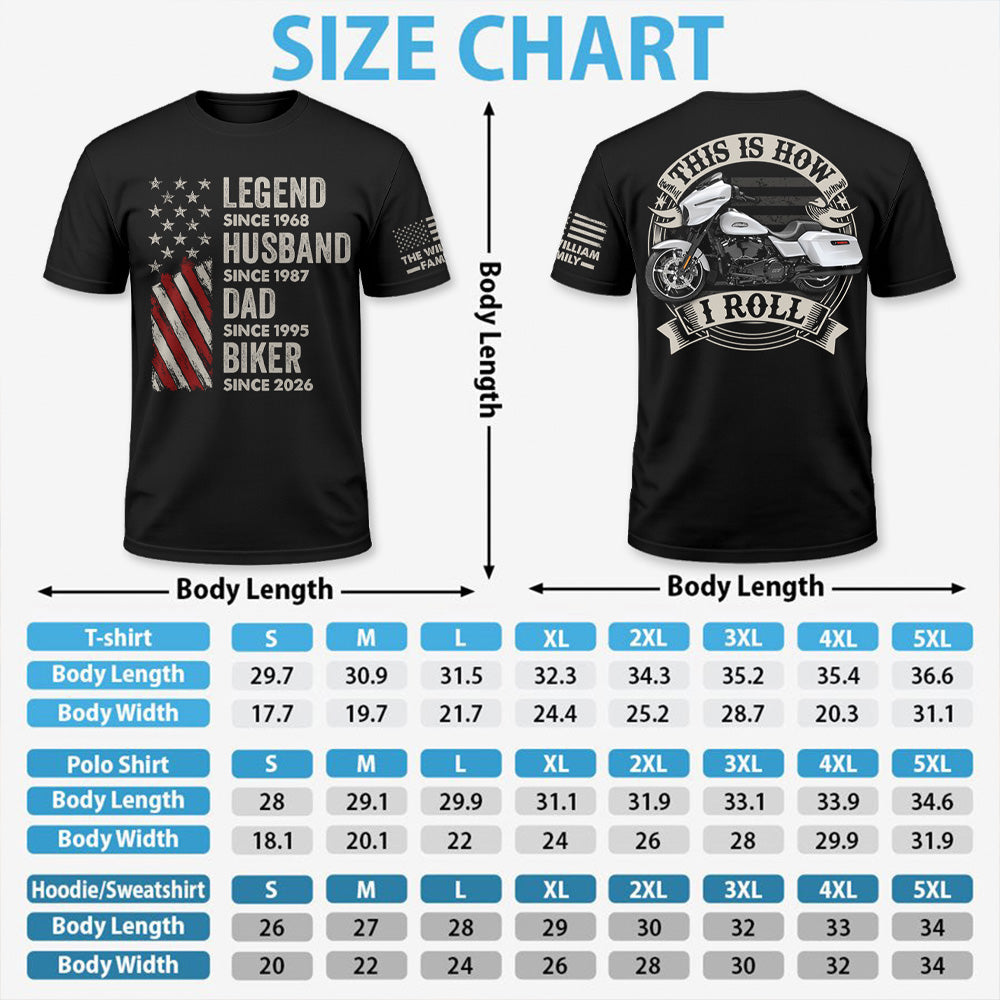 Legend, Husband, Dad And Biker -Custom Vehicle Photo Shirt - Gift for Father's Day, Biker Vrs2 A2110 Pt99