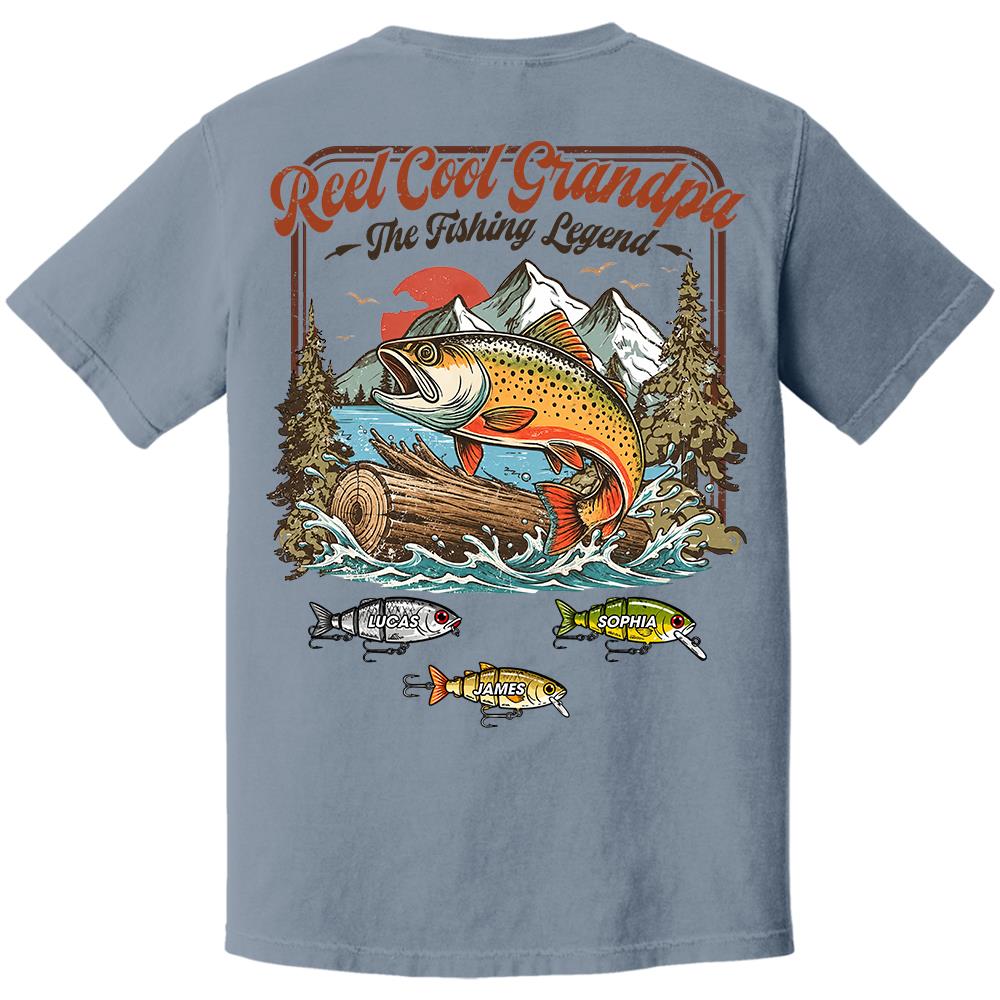 Personalized Reel Cool Grandpa T-Shirt – Funny Fishing Grandpa Shirt Hv01