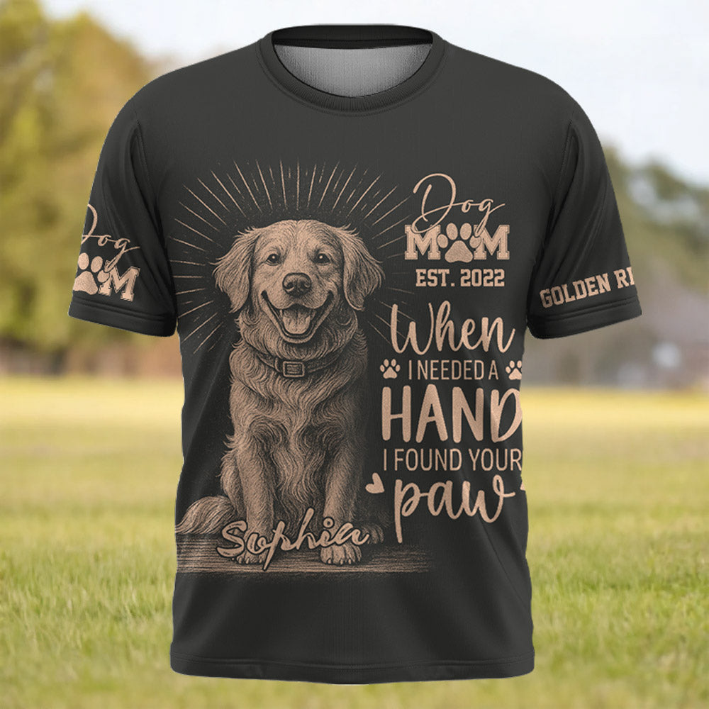 Personalized Bleach Style Dog Shirt, When I Needed A Hand I Found A Paw, Gift For Dog Lover T180