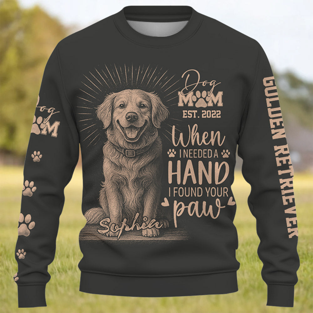 Personalized Bleach Style Dog Shirt, When I Needed A Hand I Found A Paw, Gift For Dog Lover T180