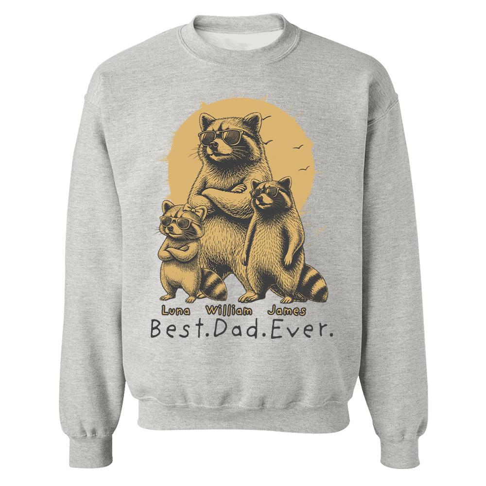 Best Dad Ever Dad Raccoon, Personalized T-Shirt Father Day, Gifts for Dad Husband, Funny Papa Tshirt Cool Daddy Raccoon Tee MI209 Hv01