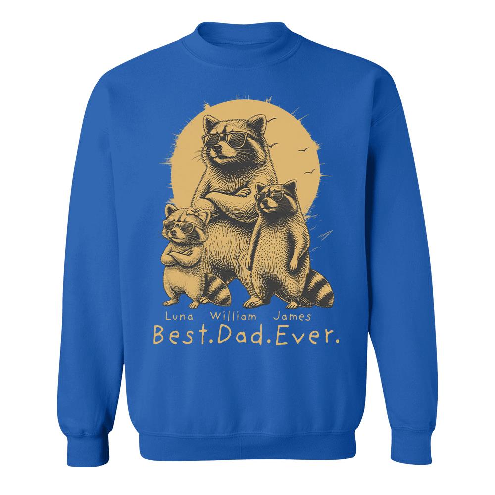 Best Dad Ever Dad Raccoon, Personalized T-Shirt Father Day, Gifts for Dad Husband, Funny Papa Tshirt Cool Daddy Raccoon Tee MI209 Hv01