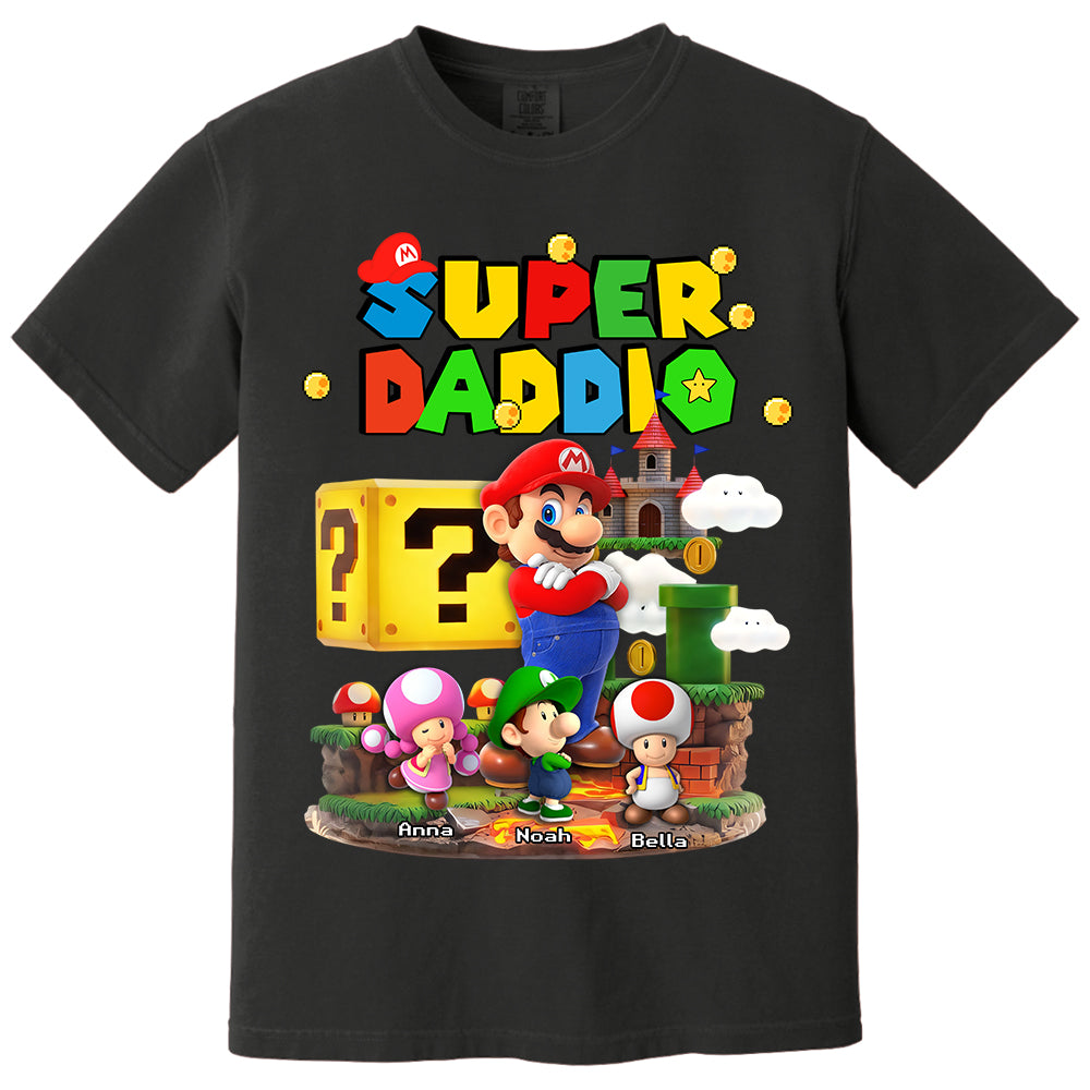 Best Dad Ever Super Daddio, Personalized Daddio Shirt Custom Kids Name, Gift For Dad, Gift For Father's Day MI209 TH23