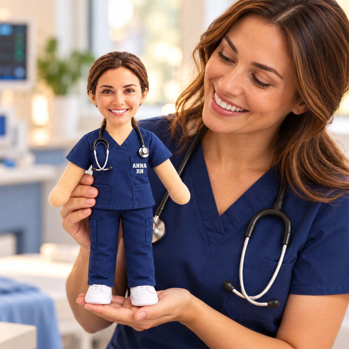 Custom Photo Nurse Posable Plush Doll, Gift For Nurses L0411 Pt99