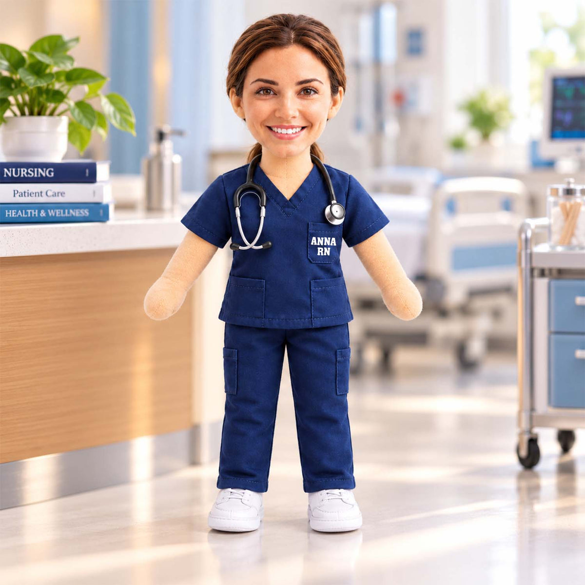 Custom Photo Nurse Posable Plush Doll, Gift For Nurses L0411 Pt99