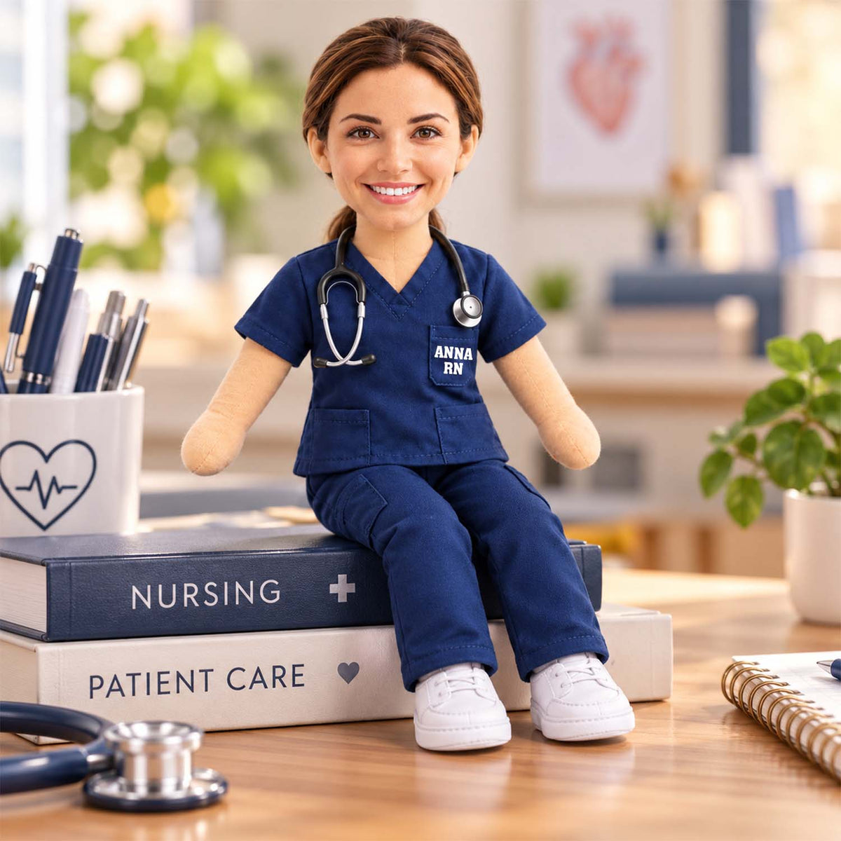 Custom Photo Nurse Posable Plush Doll, Gift For Nurses L0411 Pt99