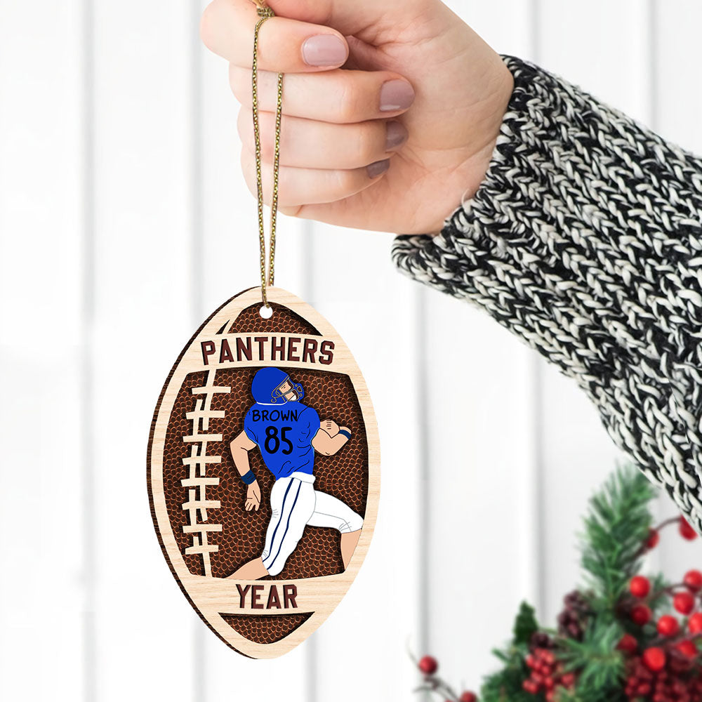 Custom Football With Name And Number Ornament - Personalized Ornament Gift For Football Player Football Lovers K1702
