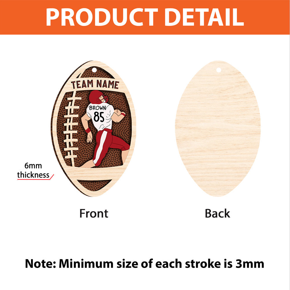 Custom Football With Name And Number Ornament - Personalized Ornament Gift For Football Player Football Lovers K1702