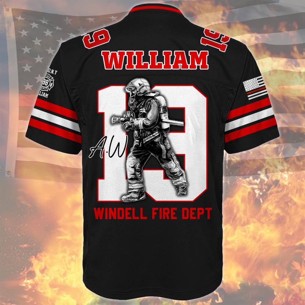 Custom Firefighter Football Jersey, Custom Dept Name Number Firefighter, Gift For Firefighter T1807 Nh00