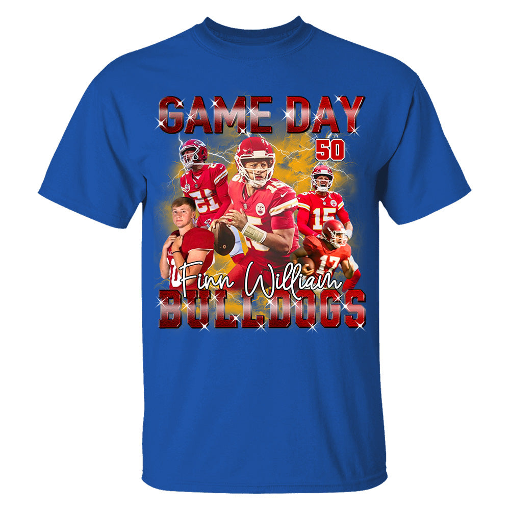 Custom Photo Football Game Day Custom Bootleg Shirt 90s Vintage Personalized Shirt Tu24 Pt99