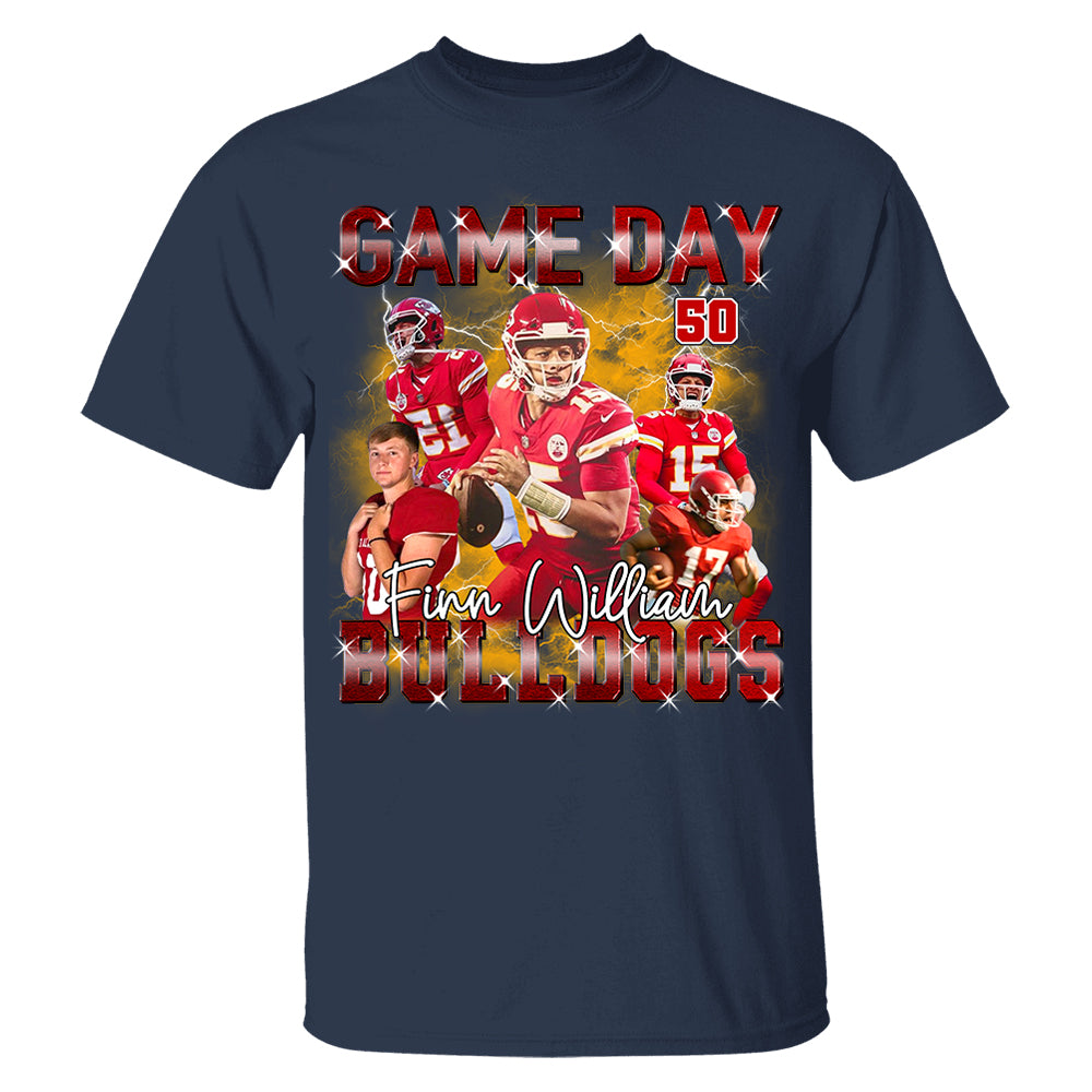 Custom Photo Football Game Day Custom Bootleg Shirt 90s Vintage Personalized Shirt Tu24 Pt99