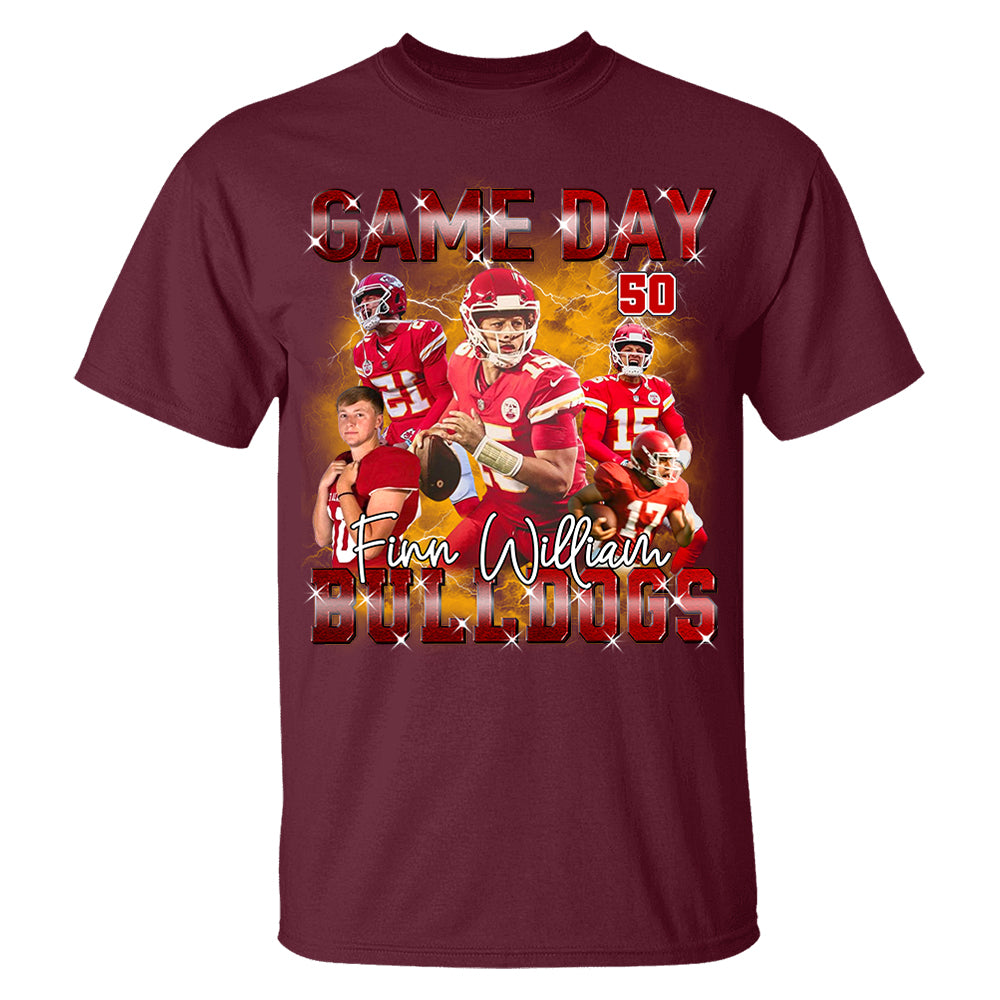 Custom Photo Football Game Day Custom Bootleg Shirt 90s Vintage Personalized Shirt Tu24 Pt99