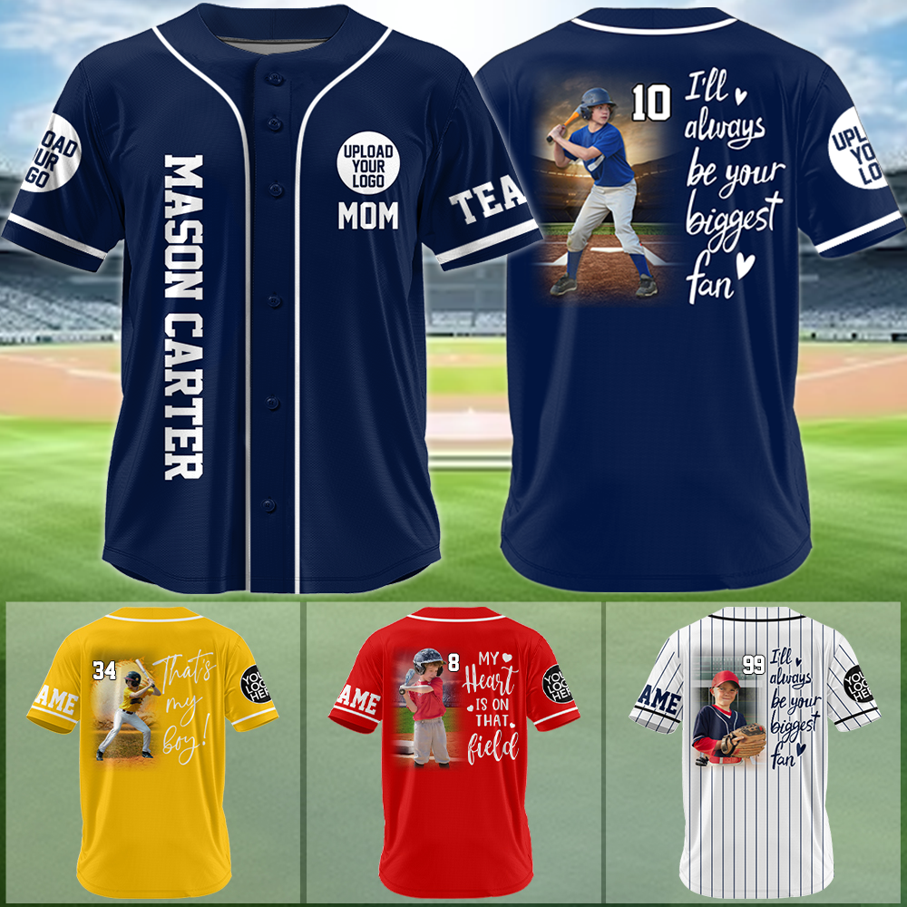 I'll Be Your Biggest Fan, Custom Photo Baseball Game Day Baseball Jersey, Gift For Baseball Lovers A1202 Vr3 Pa00