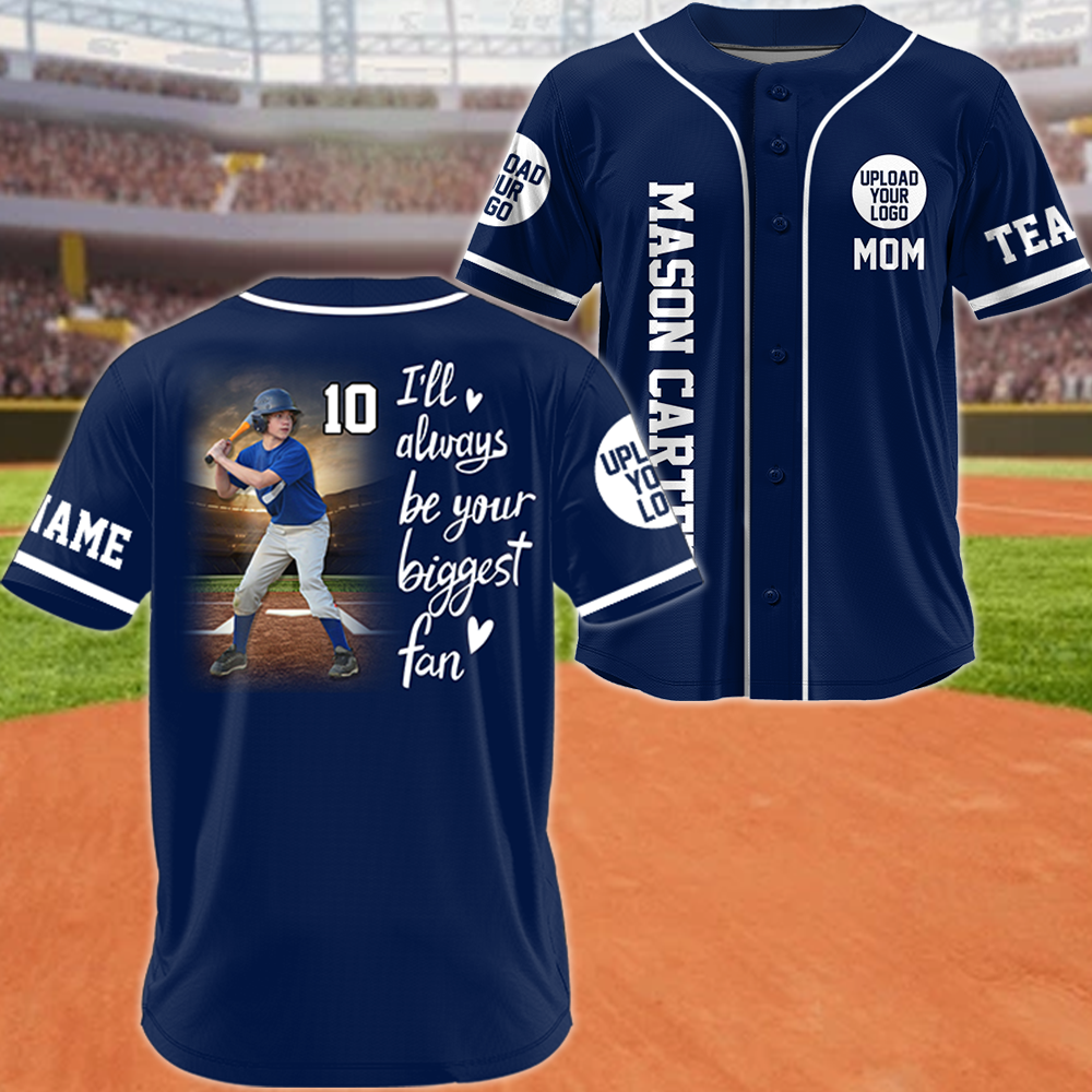 I'll Be Your Biggest Fan, Custom Photo Baseball Game Day Baseball Jersey, Gift For Baseball Lovers A1202 Vr3 Pa00