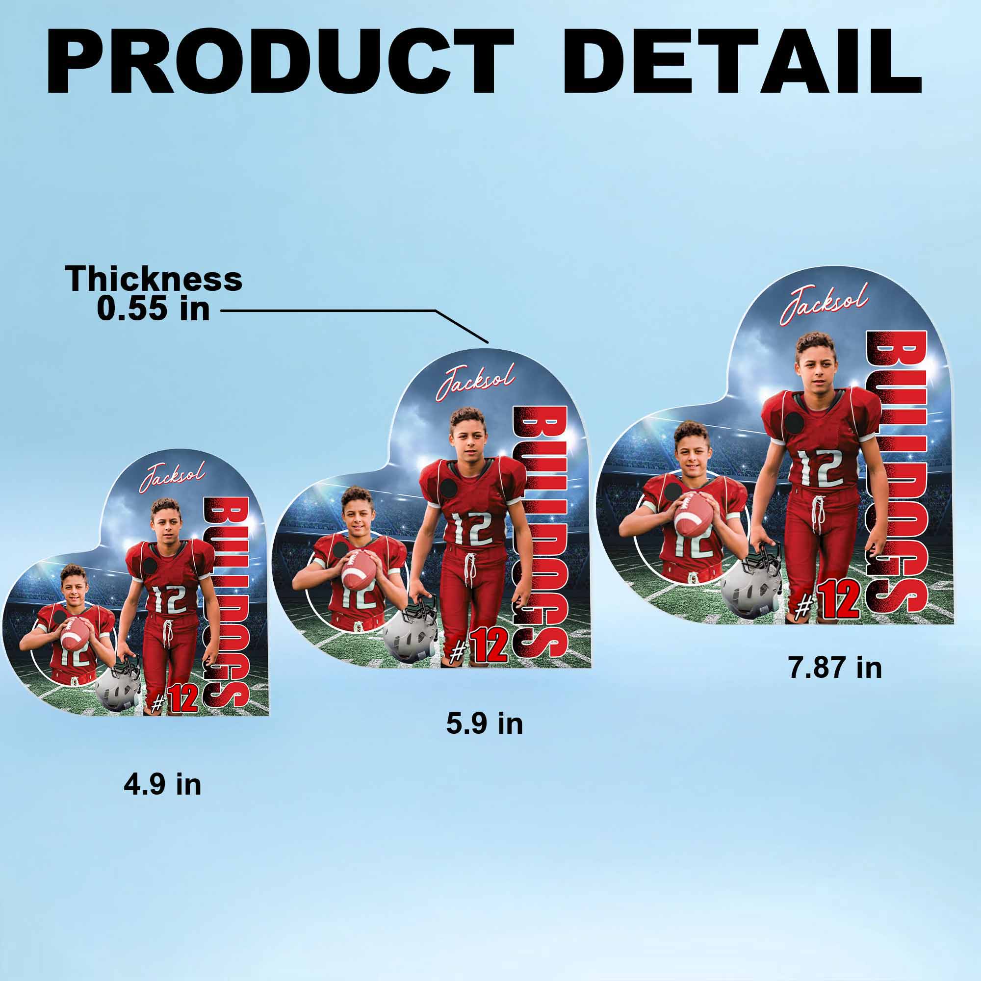 Custom Photo Football Game Day Football Heart Acrylic Gift For Football Lovers - Personalized Gift For Football Tu24 Pt99